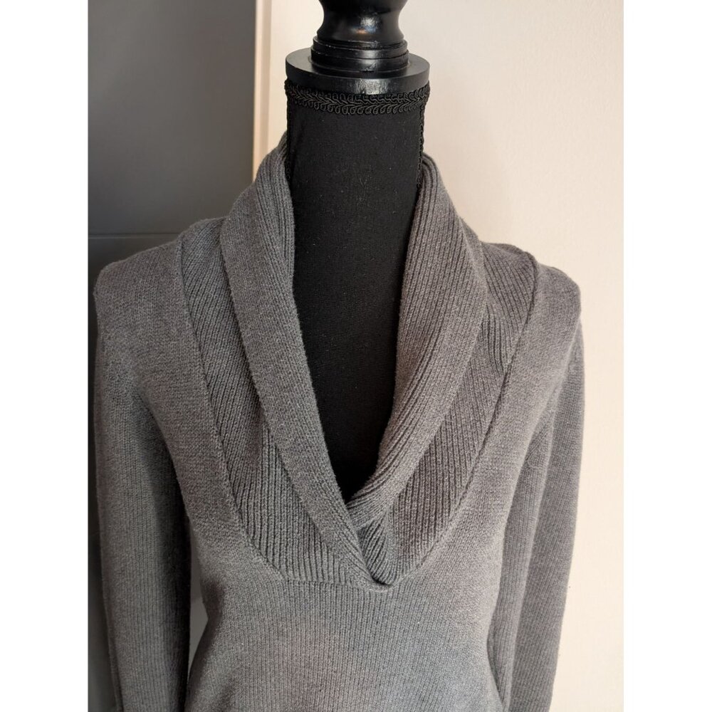 Converse One Star y2k Gray Cowl Neck‎ Sweater Womens Size L 100% Cotton - Picture 2 of 7
